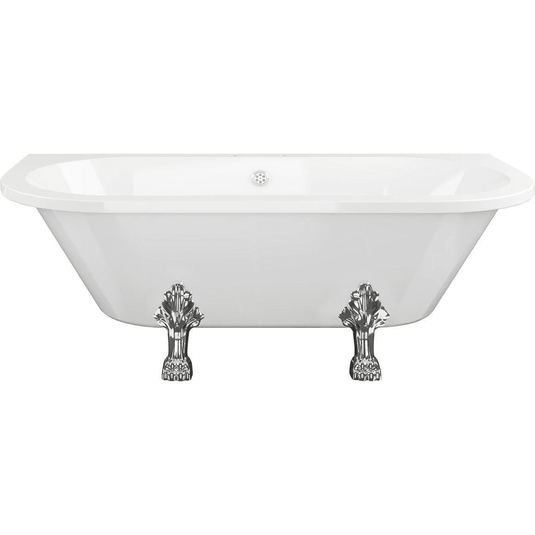 Ruby Cali Freestanding Back To Wall 1700x800x600mm 2TH Bath w/Feet - White - RUBY102813 - Envy Bathrooms Ltd