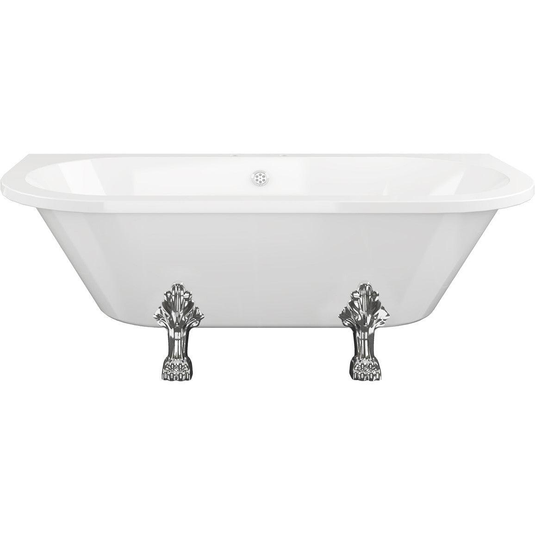 Ruby Cali Freestanding Back To Wall 1700x800x600mm 2TH Bath w/Feet - White - RUBY102813