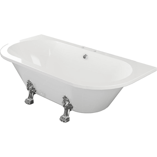 Ruby Cali Freestanding Back To Wall 1700x800x600mm 2TH Bath w/Feet - White - RUBY102813 - Envy Bathrooms Ltd