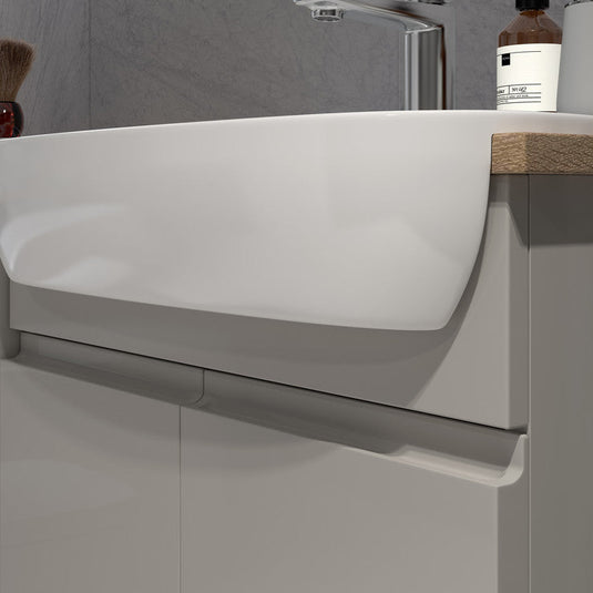 Ruby Chase 1242mm Basin & WC Unit Pack (LH) - Pearl Grey Gloss - RUBY107123 - Envy Bathrooms Ltd
