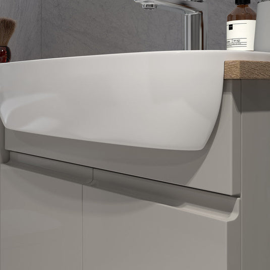 Ruby Chase 1242mm Basin & WC Unit Pack (RH) - Pearl Grey Gloss - RUBY107122 - Envy Bathrooms Ltd