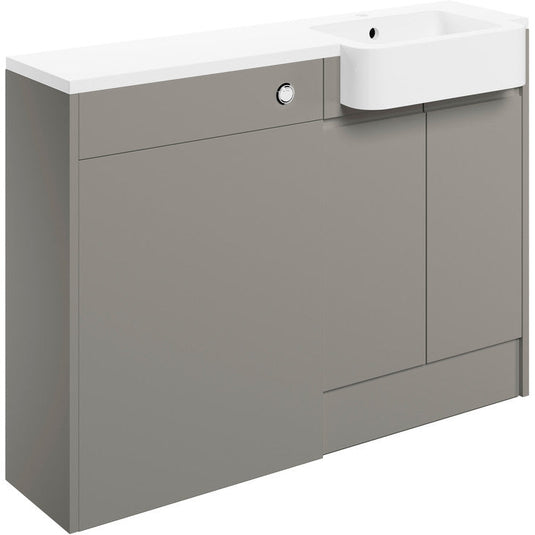 Ruby Chase 1242mm Basin & WC Unit Pack (RH) - Pearl Grey Gloss - RUBY107122 - Envy Bathrooms Ltd