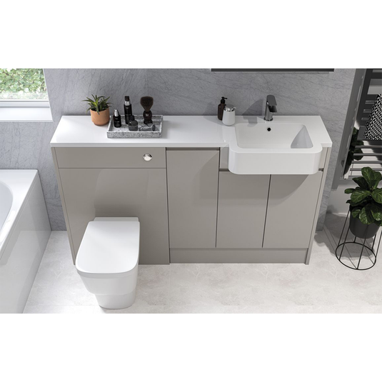 Ruby Chase 1542mm Basin / WC & 1 Door Unit Pack (LH) - Pearl Grey Gloss - RUBY107126 - Envy Bathrooms Ltd
