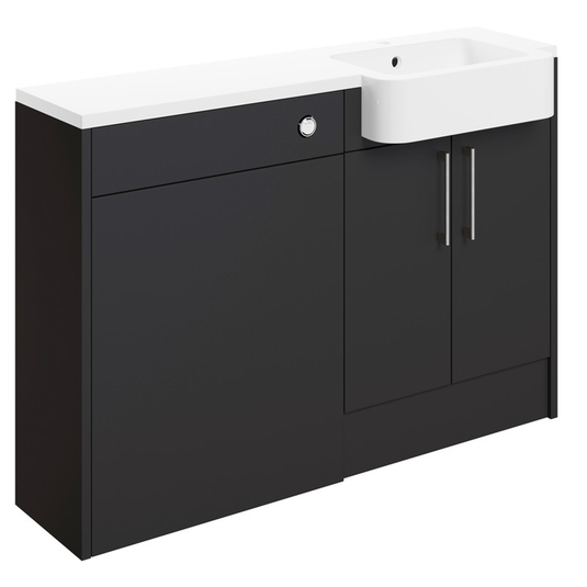 Ruby Cleo 1242mm Basin & WC Unit Pack (LH) - Matt Graphite Grey - RUBY107006 - Envy Bathrooms Ltd