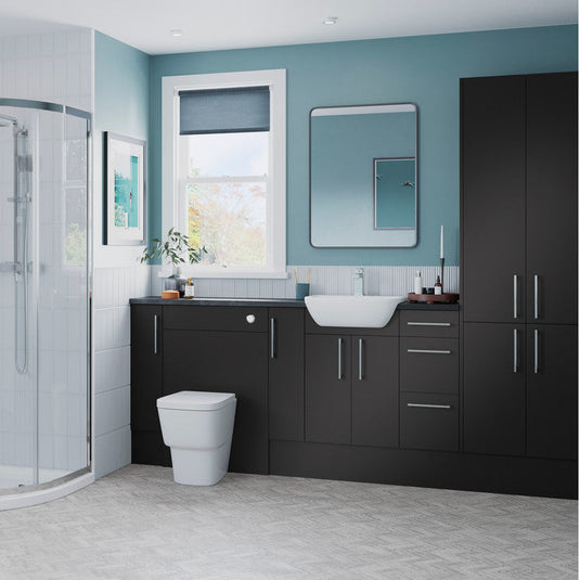 Ruby Cleo 1242mm Basin & WC Unit Pack (RH) - Matt Graphite Grey - RUBY107005 - Envy Bathrooms Ltd