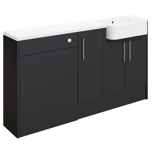 Ruby Cleo 1542mm Basin / WC & 1 Door Unit Pack (LH) - Matt Graphite Grey - RUBY107009 - Envy Bathrooms Ltd