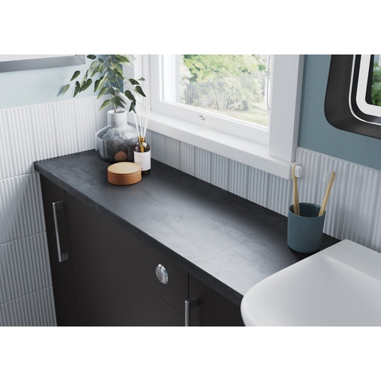 Ruby Cleo 1542mm Basin / WC & 3 Drawer Unit Pack (LH) - Matt Graphite Grey - RUBY107012 - Envy Bathrooms Ltd