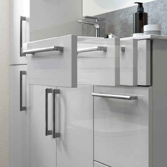 Ruby Cleo 1542mm Basin / WC & 3 Drawer Unit Pack (RH) - Light Grey Gloss - RUBY107020 - Envy Bathrooms Ltd