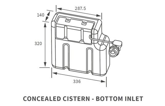 Ruby Concealed Cistern (Bottom Inlet) - RUBY106301 - Envy Bathrooms Ltd