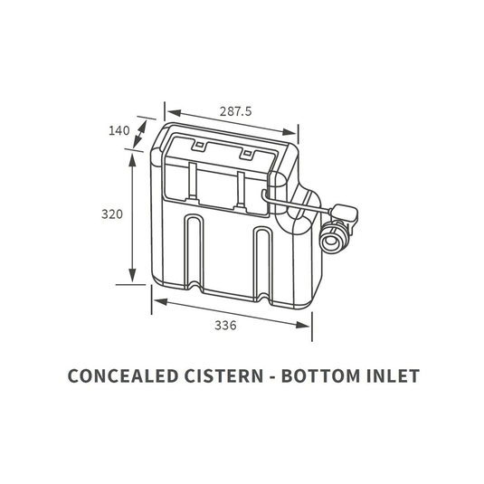 Ruby Concealed Cistern (Bottom Inlet) - RUBY106301 - Envy Bathrooms Ltd