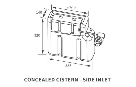 Ruby Concealed Cistern (Side Inlet) - RUBY106302 - Envy Bathrooms Ltd