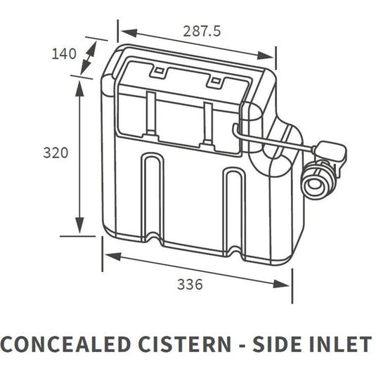 Ruby Concealed Cistern (Side Inlet) - RUBY106302 - Envy Bathrooms Ltd