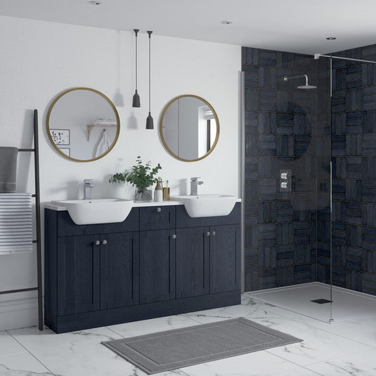 Ruby Cookie 1242mm Basin & WC Unit Pack (LH) - Indigo Ash - RUBY107050 - Envy Bathrooms Ltd
