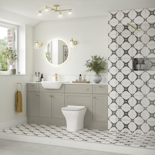 Ruby Cookie 1242mm Basin & WC Unit Pack (LH) - Matt Latte - RUBY107059 - Envy Bathrooms Ltd