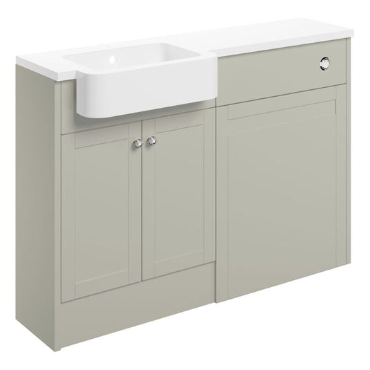 Ruby Cookie 1242mm Basin & WC Unit Pack (RH) - Matt Latte - RUBY107060 - Envy Bathrooms Ltd