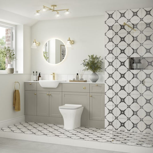 Ruby Cookie 1242mm Basin & WC Unit Pack (RH) - Matt Latte - RUBY107060 - Envy Bathrooms Ltd