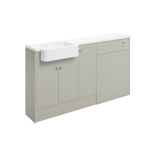 Ruby Cookie 1542mm Basin / WC & 1 Door Unit Pack (RH) - Matt Latte - RUBY107063 - Envy Bathrooms Ltd