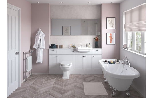 Ruby Cookie 500mm WC Unit - Satin White Ash - RUBY104056 - Envy Bathrooms Ltd