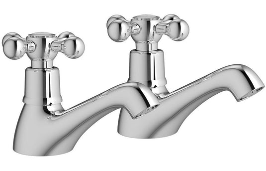 Ruby Copper Basin Pillar Taps - Chrome - RUBY105751 - Envy Bathrooms Ltd