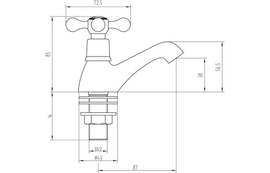 Ruby Copper Basin Pillar Taps - Chrome - RUBY105751 - Envy Bathrooms Ltd