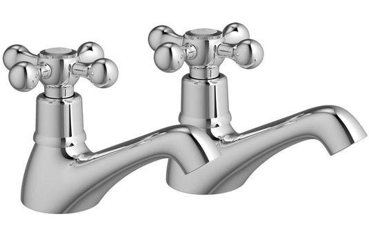 Ruby Copper Bath Pillar Taps - Chrome - RUBY105753 - Envy Bathrooms Ltd