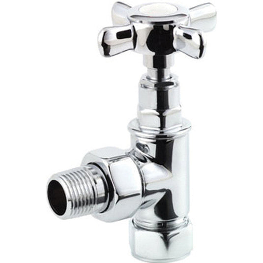 Ruby Crosshead Radiator Valves - Angled - RUBY103025 - Envy Bathrooms Ltd