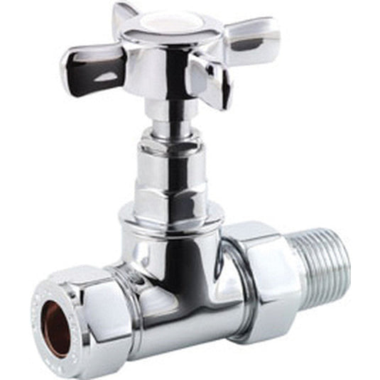 Ruby Crosshead Radiator Valves - Straight - RUBY103024 - Envy Bathrooms Ltd