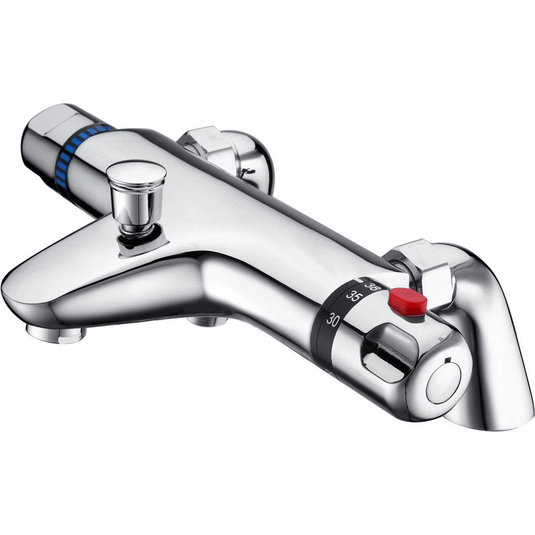 Ruby Deck Mounted Thermostatic Bath/Shower Mixer Valve - Chrome - RUBY105825 - Envy Bathrooms Ltd