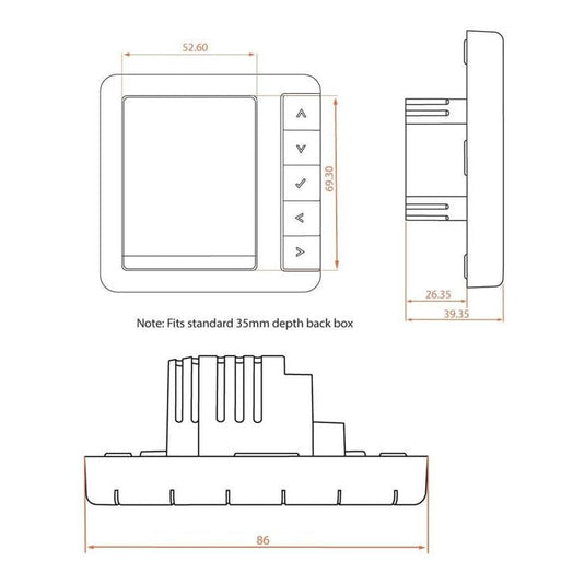 Ruby Digital Programmable Thermostat - White - RUBY108845 - Envy Bathrooms Ltd