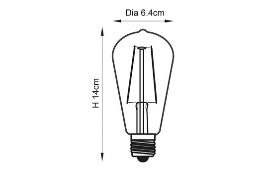 Ruby E27 LED Filament Pear Bulb - RUBY106319 - Envy Bathrooms Ltd