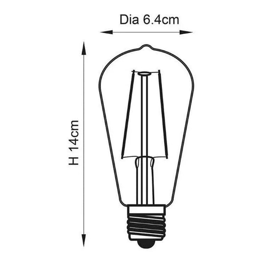 Ruby E27 LED Filament Pear Bulb - RUBY106319 - Envy Bathrooms Ltd