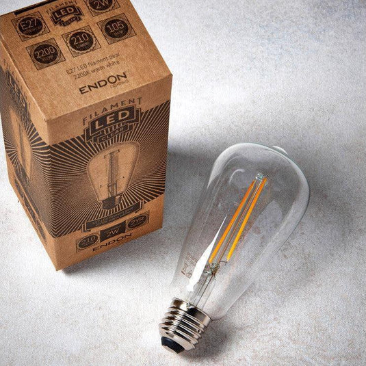 Ruby E27 LED Filament Pear Bulb - RUBY106319 - Envy Bathrooms Ltd