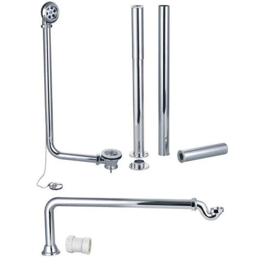 Ruby Exposed Bath Plug & Chain Waste With Pipe Shrouds - Chrome - RUBY4153 - Envy Bathrooms Ltd