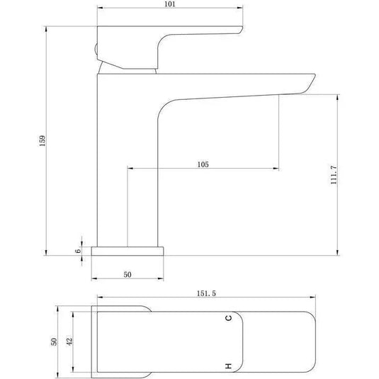 Ruby Ghost Basin Mixer & Waste - Brushed Brass - RUBY105807 - Envy Bathrooms Ltd