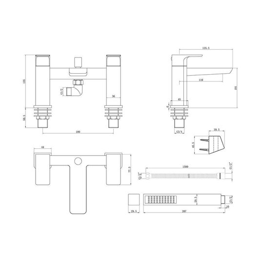 Ruby Ghost Bath/Shower Mixer - Chrome - RUBY105729 - Envy Bathrooms Ltd
