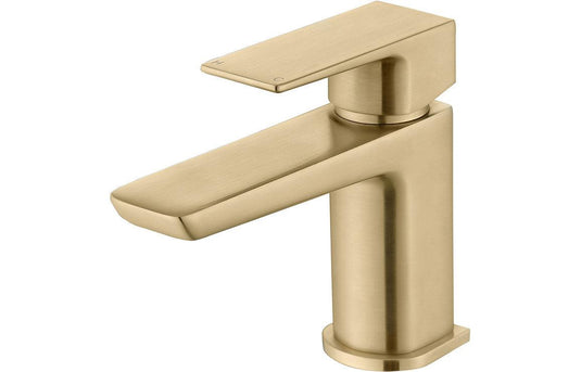 Ruby Ghost Cloakroom Basin Mixer & Waste - Brushed Brass - RUBY105808 - Envy Bathrooms Ltd