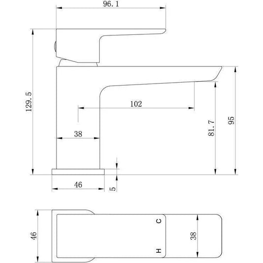 Ruby Ghost Cloakroom Basin Mixer & Waste - Matt Black - RUBY105796 - Envy Bathrooms Ltd