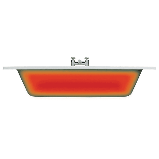 Ruby Gunner Square Double End SUPERCAST 1700x750x550mm 0TH Bath w/Legs - RUBY105657 - Envy Bathrooms Ltd