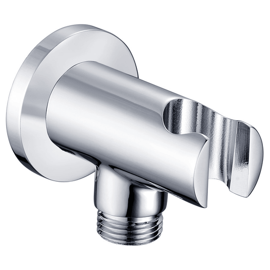Ruby Handset Wall Bracket w/Wall Outlet - Chrome - Round - RUBY105874 - Envy Bathrooms Ltd