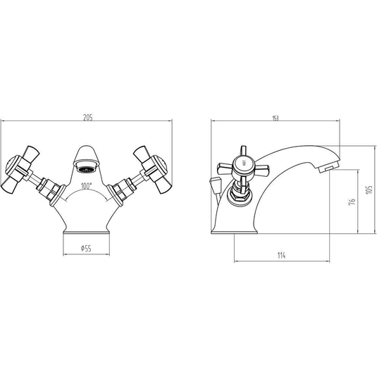 Ruby Harry Basin Mixer & Waste - Chrome - RUBY105730 - Envy Bathrooms Ltd