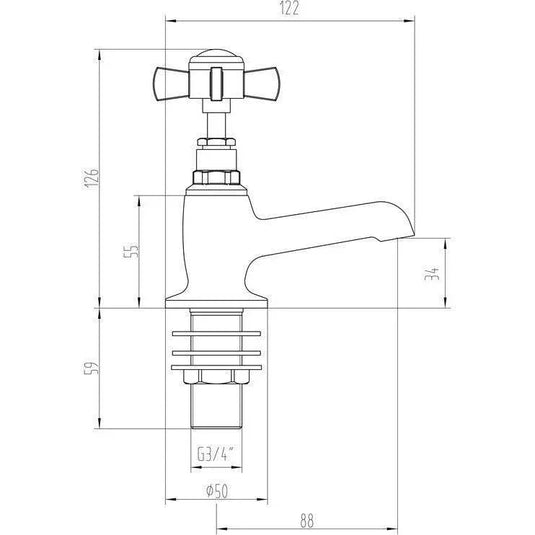Ruby Harry Bath Taps - Chrome - RUBY105733 - Envy Bathrooms Ltd