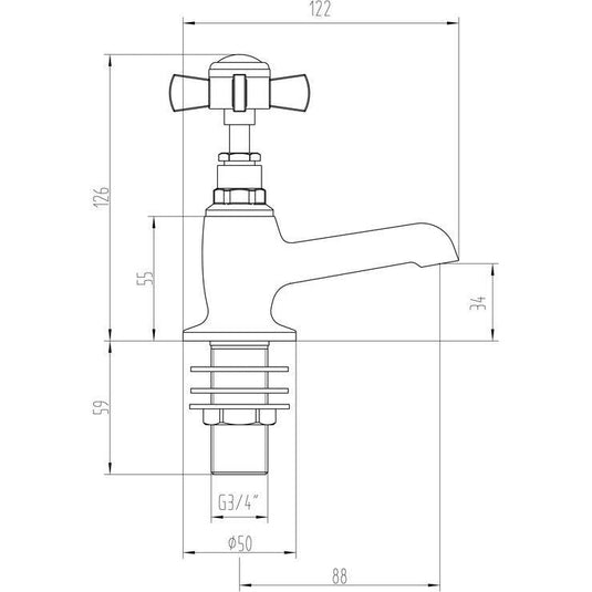 Ruby Harry Bath Taps - Chrome - RUBY105733 - Envy Bathrooms Ltd