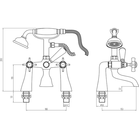 Ruby Harry Bath/Shower Mixer - Chrome - RUBY105732 - Envy Bathrooms Ltd