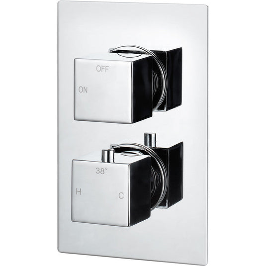 Ruby Hazel Thermostatic Single Outlet Twin Shower Valve - Chrome - RUBY105839 - Envy Bathrooms Ltd