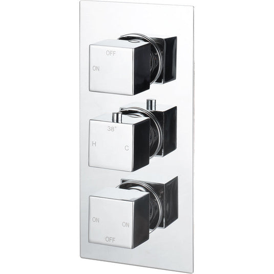 Ruby Hazel Thermostatic Three Outlet Triple Shower Valve - Chrome - RUBY105846 - Envy Bathrooms Ltd