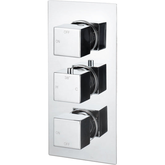 Ruby Hazel Thermostatic Two Outlet Triple Shower Valve - Chrome - RUBY105845 - Envy Bathrooms Ltd