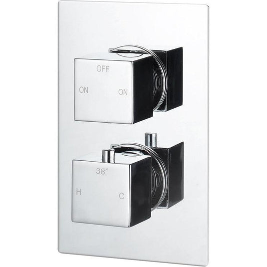 Ruby Hazel Thermostatic Two Outlet Twin Shower Valve - Chrome - RUBY105840 - Envy Bathrooms Ltd