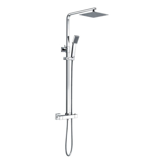 Ruby Honey Square Thermostatic Bar Mixer w/Riser Kit - Chrome - RUBY105831 - Envy Bathrooms Ltd