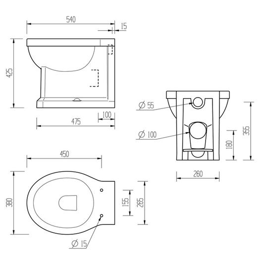 Ruby Ivy Back To Wall WC & Soft Close Seat - RUBY1902