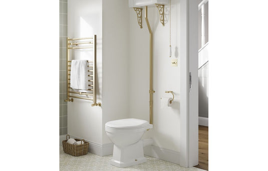 Ruby Ivy Back To Wall WC & Soft Close Seat w/Brushed Brass Finishes - RUBY106869 - Envy Bathrooms Ltd